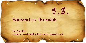 Vaskovits Benedek névjegykártya